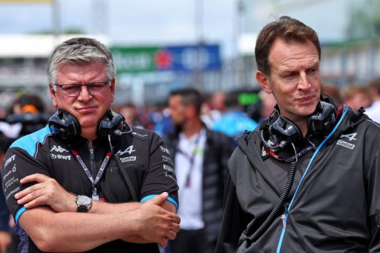 (L to R): Otmar Szafnauer (USA) Alpine F1 Team, Team Principal with Laurent Rossi (FRA) Alpine Chief Executive Officer.
18.06.2023. Formula 1 World Championship, Rd 9, Canadian Grand Prix, Montreal, Canada, Race Day.
- www.xpbimages.com, EMail: requests@xpbimages.com © Copyright: Batchelor / XPB Images