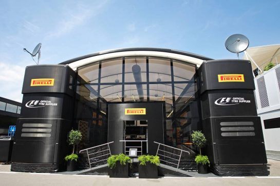 Pirelli motorhome.
07.05.2015. Formula 1 World Championship, Rd 5, Spanish Grand Prix, Barcelona, Spain, Preparation Day.
- www.xpbimages.com, EMail: requests@xpbimages.com - copy of publication required for printed pictures. Every used picture is fee-liable. © Copyright: Photo4 / XPB Images