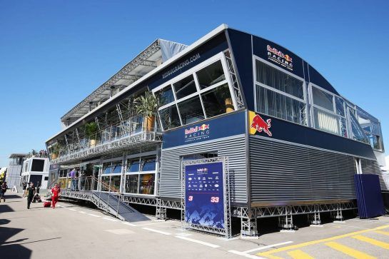 Red Bull Energy Station.
12.05.2016. Formula 1 World Championship, Rd 5, Spanish Grand Prix, Barcelona, Spain, Preparation Day.
- www.xpbimages.com, EMail: requests@xpbimages.com - copy of publication required for printed pictures. Every used picture is fee-liable. © Copyright: Moy / XPB Images